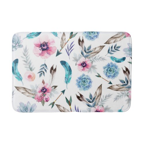 Bohemian Chic Floral Boho Girl Bath Mat