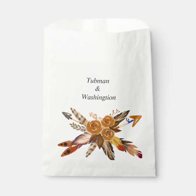 Bohemian Chic Floral Wedding favor bag (Front)
