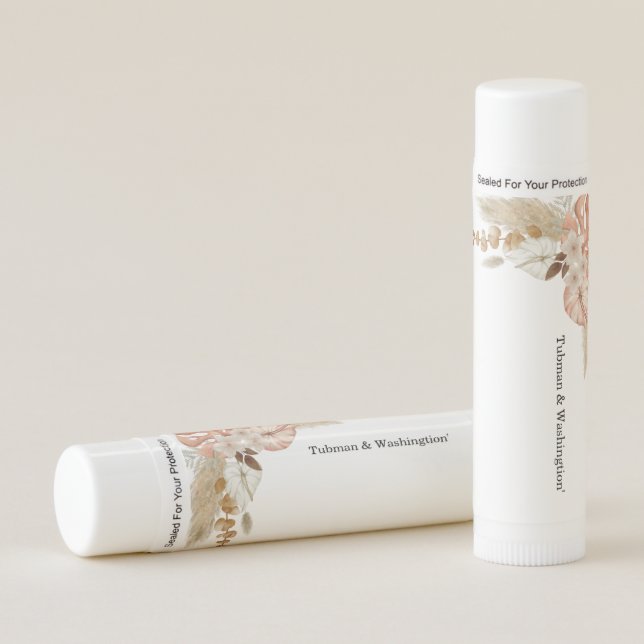 Bohemian Chic Floral Wedding Favor Lip Balm (Front)