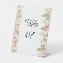 Bohemian Chic Floral Wedding Table Number