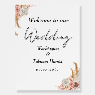 Bohemian Chic Floral Wedding Welcome Sing Supplies Foam Board