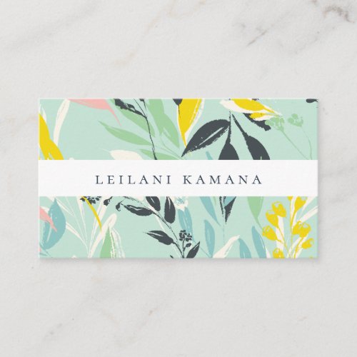 Bohemian Chic Foliage Pattern Business Card