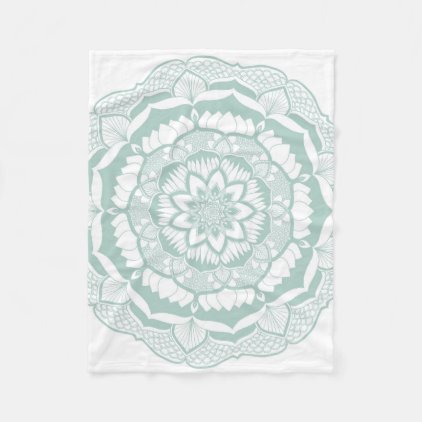 Bohemian Chic Henna Mehendi Mandala Pattern Fleece Blanket