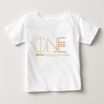 Bohemian Chic One | Tribal Gold Foil Baby T-shirt by RedefinedDesigns at Zazzle