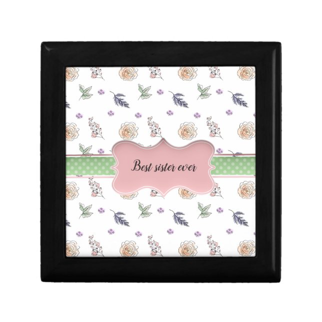 Bohemian Chic Pink Floral Boho Sister Gif Gift Box (Front)