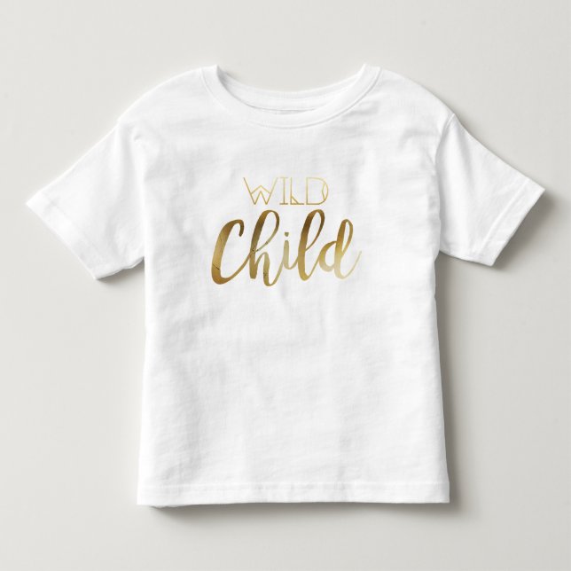 Bohemian Chic Wild Child | Tribal Gold Foil Toddler T-shirt (Front)