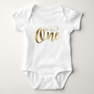 Bohemian Chic Wild One   Tribal Gold Foil Baby Bodysuit