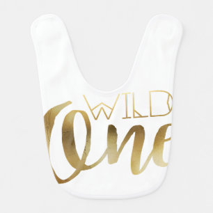 Bohemian Chic Wild One Tribal Gold Foil Bib