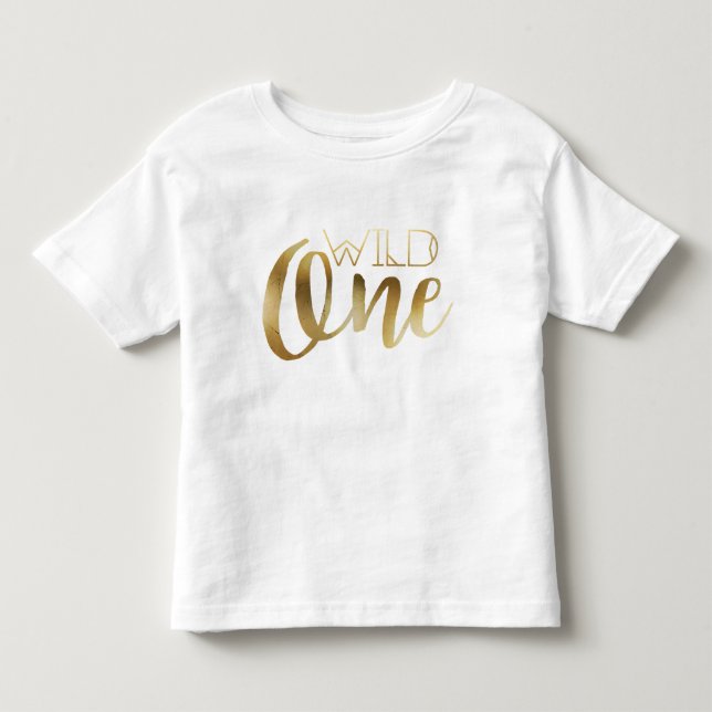 Bohemian Chic Wild One | Tribal Gold Foil Toddler T-shirt (Front)