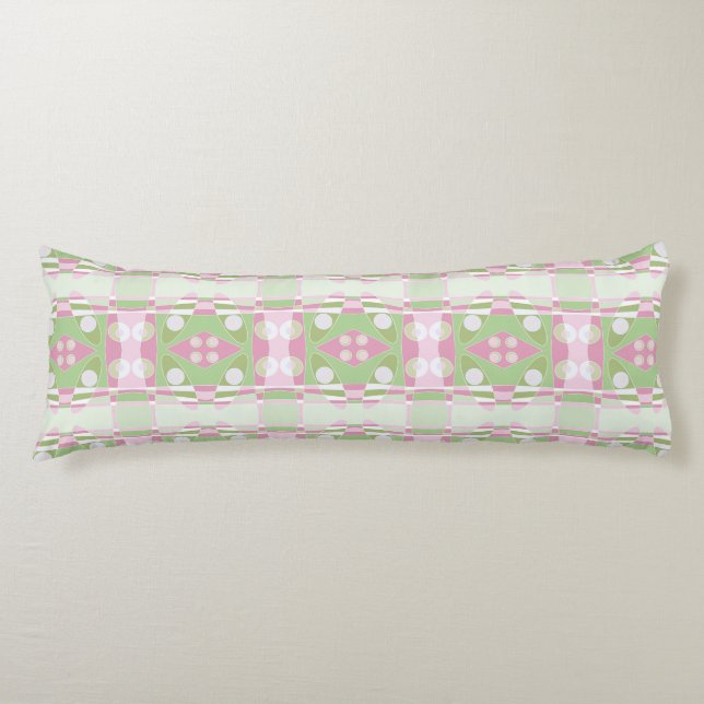 Bohemian Chintz 19 Pastel Green Pink White  Body Pillow (Front)