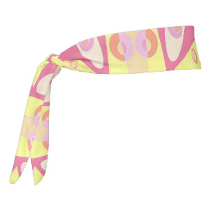 Bohemian Chintz 24 Bubblegum Pink Yellow Orange Tie Headband