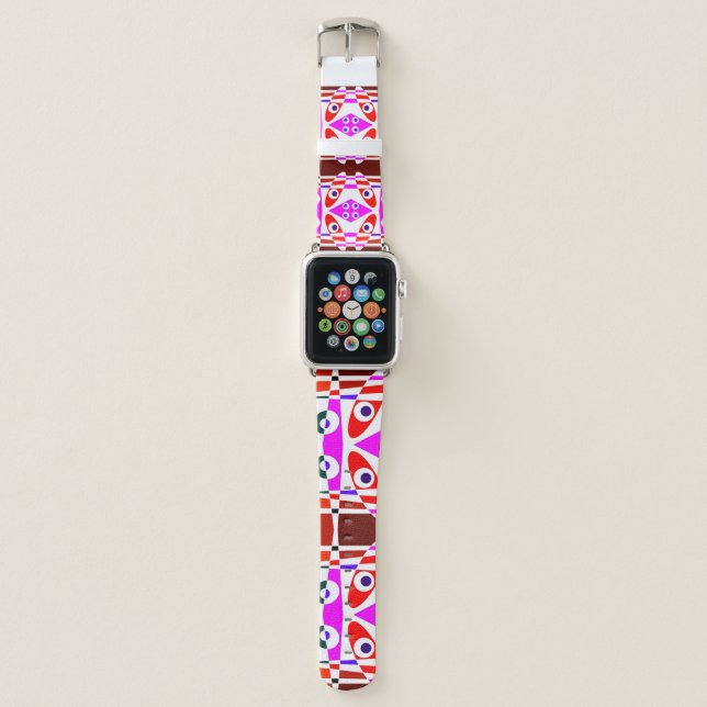 Bohemian Chintz 40 Red Fuchsia Pink Apple Watch Band (Front)