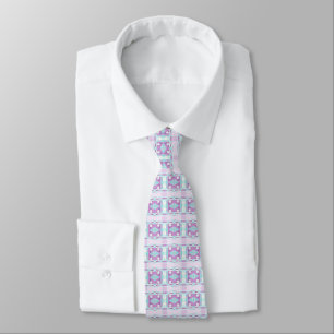 Bohemian Chintz 73 Pastel Lilac Turquoise  Neck Tie