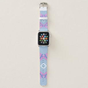Bohemian Chintz Illustration Pink Blue White A Apple Watch Band