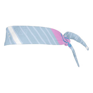 Bohemian Chintz Illustration Pink Blue White Tie Headband
