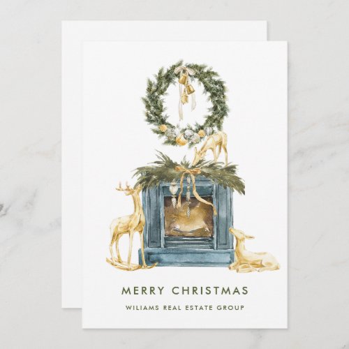 Bohemian Christmas Composition Corporate Greeting Holiday Card