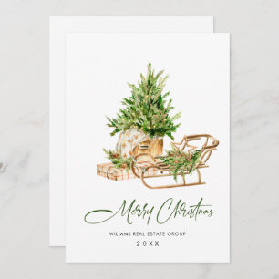 Bohemian Christmas Composition Corporate Greeting Holiday Card