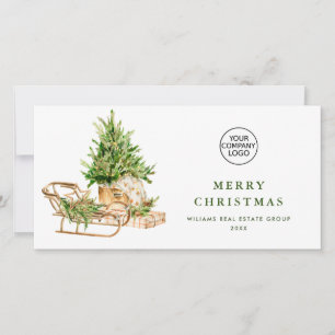 Bohemian Christmas Composition Corporate Greeting Holiday Card