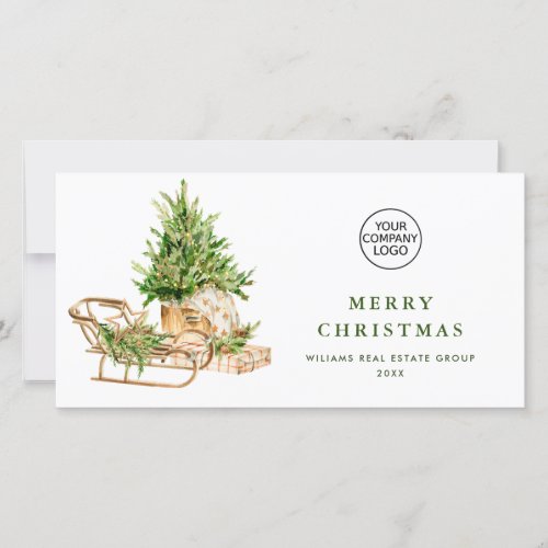 Bohemian Christmas Composition Corporate Greeting Holiday Card