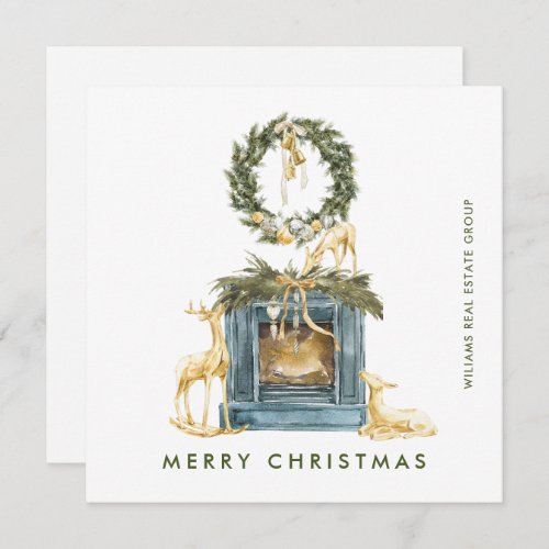 Bohemian Christmas Composition Corporate Greeting Holiday Card