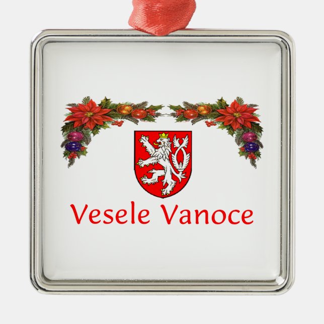 Bohemian Christmas Metal Ornament (Front)