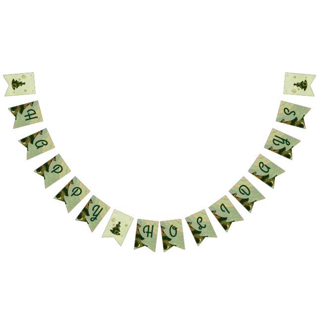 Bohemian Christmas Tree Holiday Celebration Bunting Flags (All)