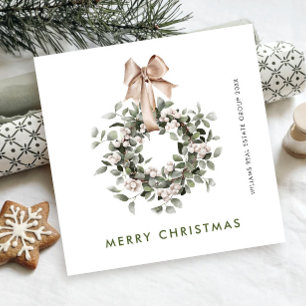 Bohemian Christmas Wreath Corporate Greeting Holiday Card