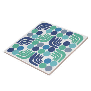 Bohemian Coastal Blue Ceramic Tile