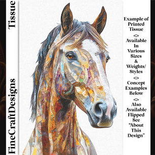 Bohemian Collage Horse Portrait DE9R Decoupage Tissue Paper
