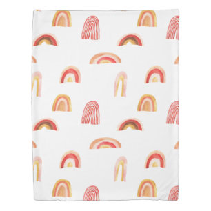 bohemian colorful red orange rainbow duvet cover