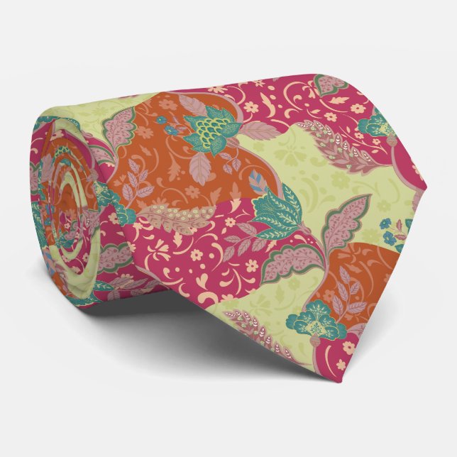Bohemian Colourful Patchwork Pattern  Neck Tie (Rolled)
