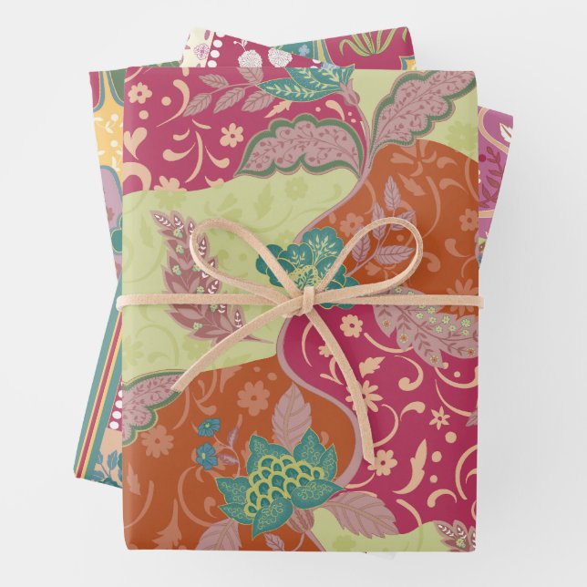Bohemian Colourful Patchwork Pattern  Wrapping Paper Sheets (In situ)
