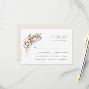 Bohemian cotton & eucalyptus rsvp card