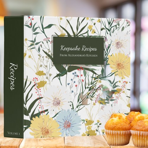 Bohemian Country Floral Recipe Binder