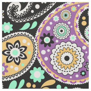 Bohemian Cowgirl Modern Purple Paisley Print Fabric