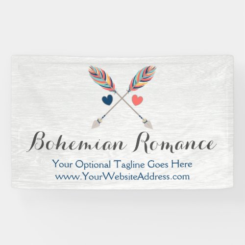 Bohemian Crossed Arrows On Rustic Wood Boho Chic Banner