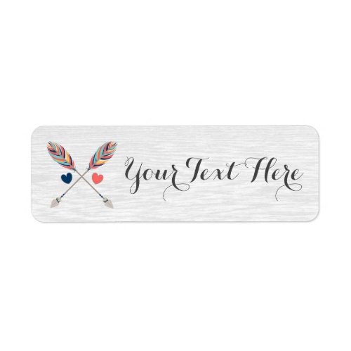 Bohemian Crossed Arrows On Rustic Wood Boho Chic Label