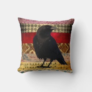 Bohemian Crow Throw Pillow