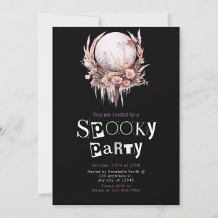 Bohemian Crystal Ball Witch Magick Halloween Party Invitation