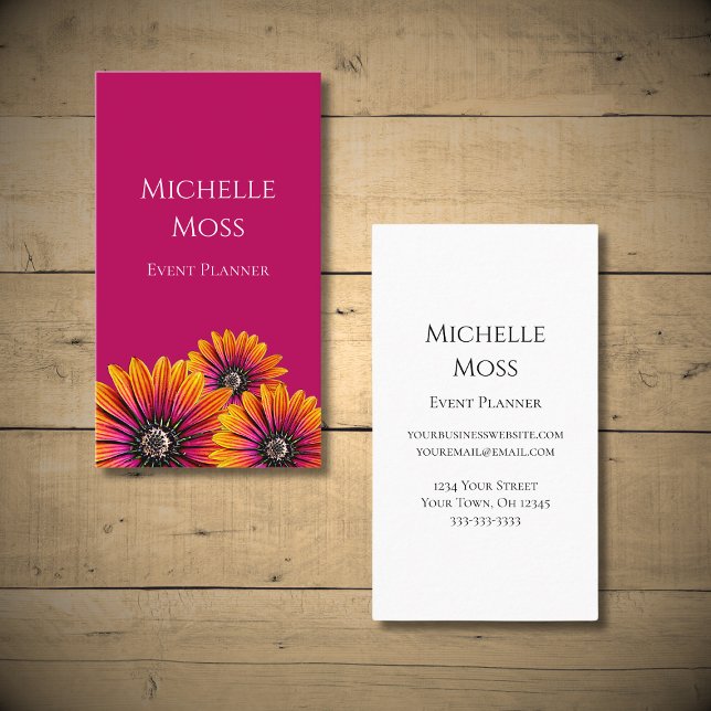 Bohemian Daisies Boho Floral Whimsical  Business Card (Creator Uploaded)