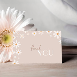 Bohemian Daisy Baby in Bloom Baby Shower Letterpress Thank You Card