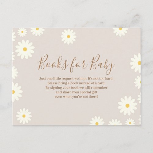 Bohemian Daisy Floral Books for Baby Postcard