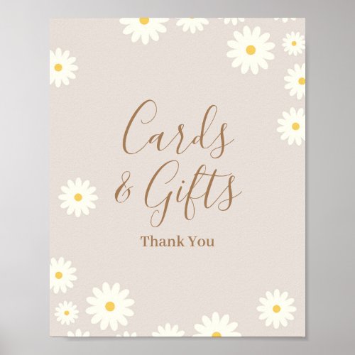Bohemian Daisy Floral Cards  Gifts Sign