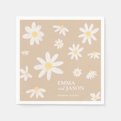 Bohemian Daisy Flower Napkins