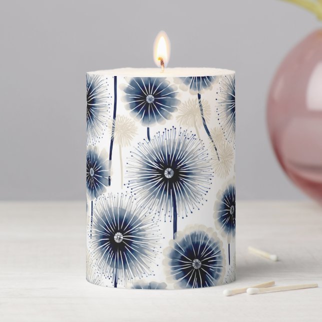 Bohemian Dandelions Pillar Candle (In Situ)