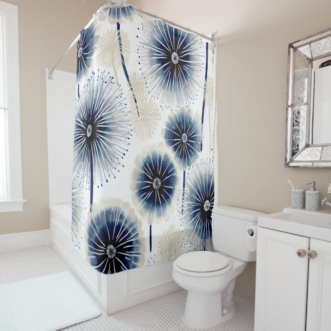 Bohemian Dandelions Shower Curtain (In Situ)