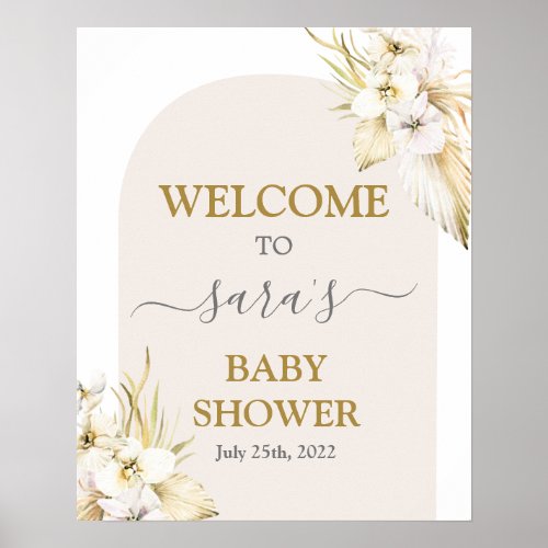 Bohemian Desert Baby Shower Girl Welcome sign