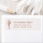 Bohemian Desert Cactus Address Label<br><div class="desc">Bohemian desert cactus in rustic orange,  return address label.</div>