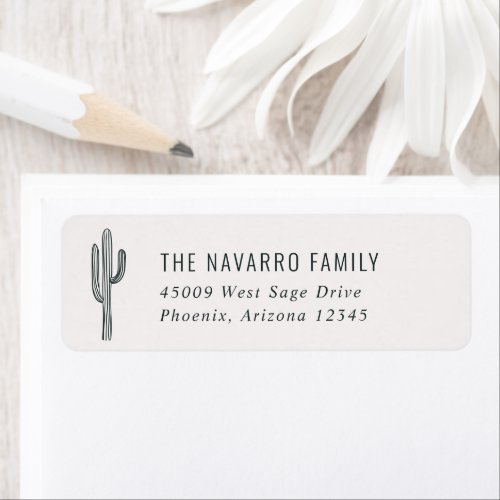 Bohemian Desert Cactus Address Label