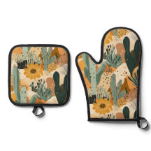 Bohemian Desert Cactus and Floral Pattern